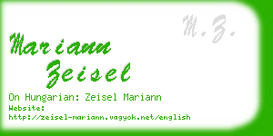 mariann zeisel business card